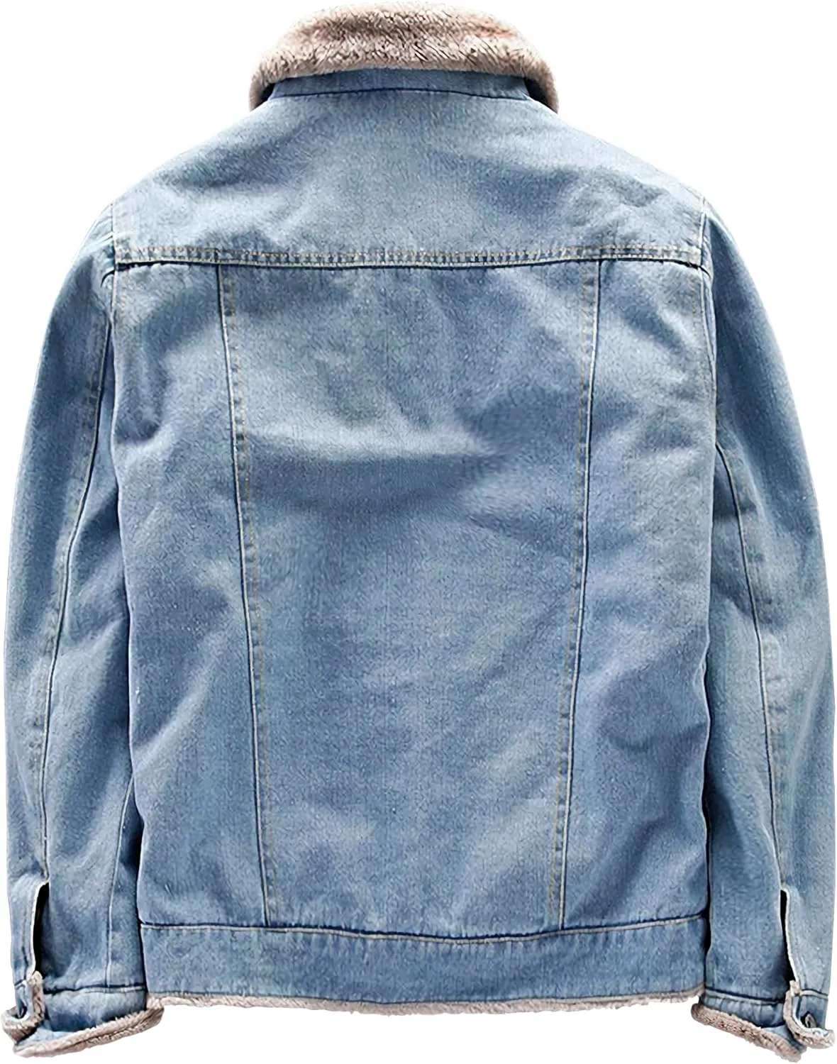 EXEKE Men's Fleece Lined Denim Trucker Jacket Warm Winter Coats