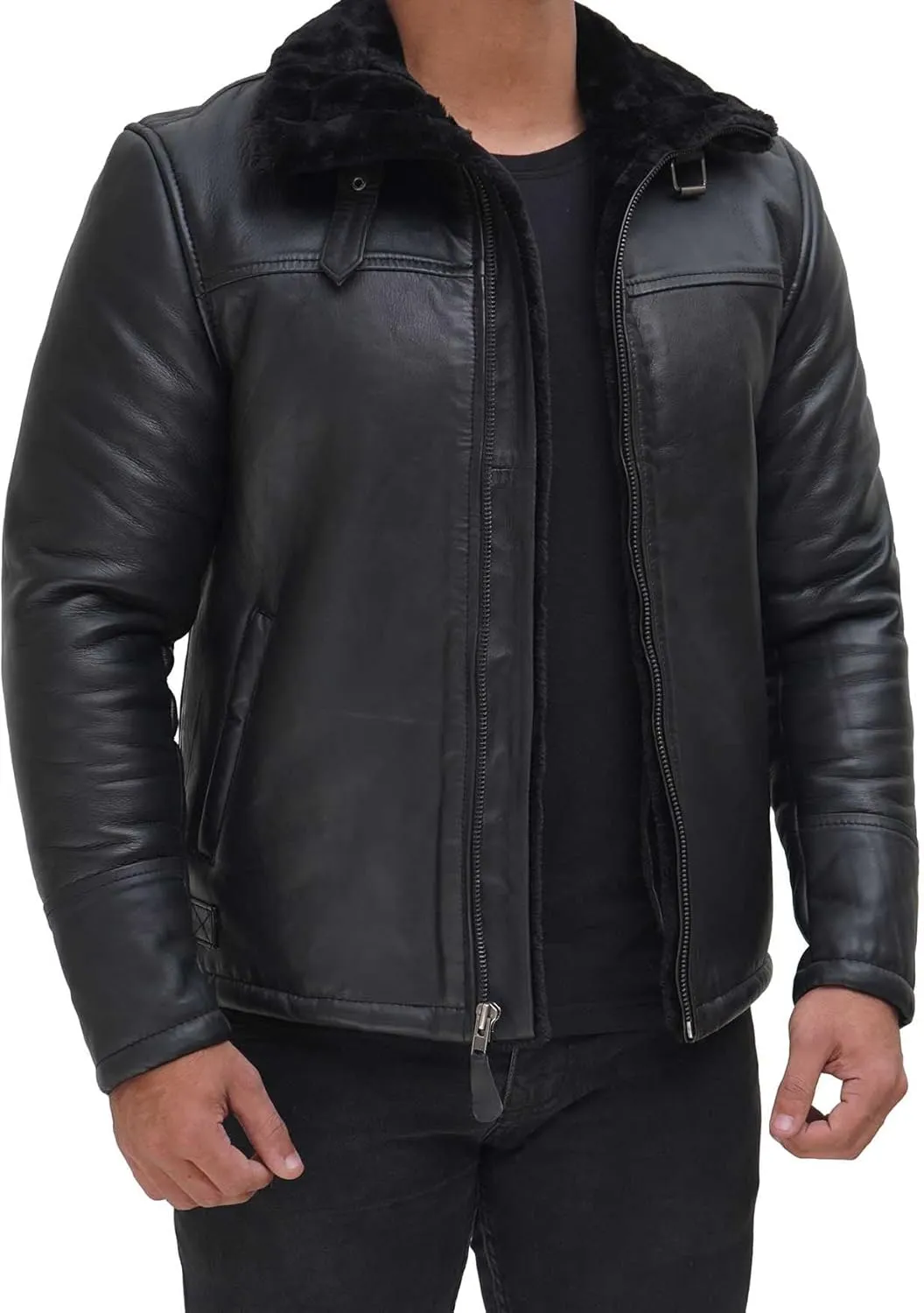 fjackets Real Lambskin Leather Jackets For Mens - Premium Men Leather Winter Coats