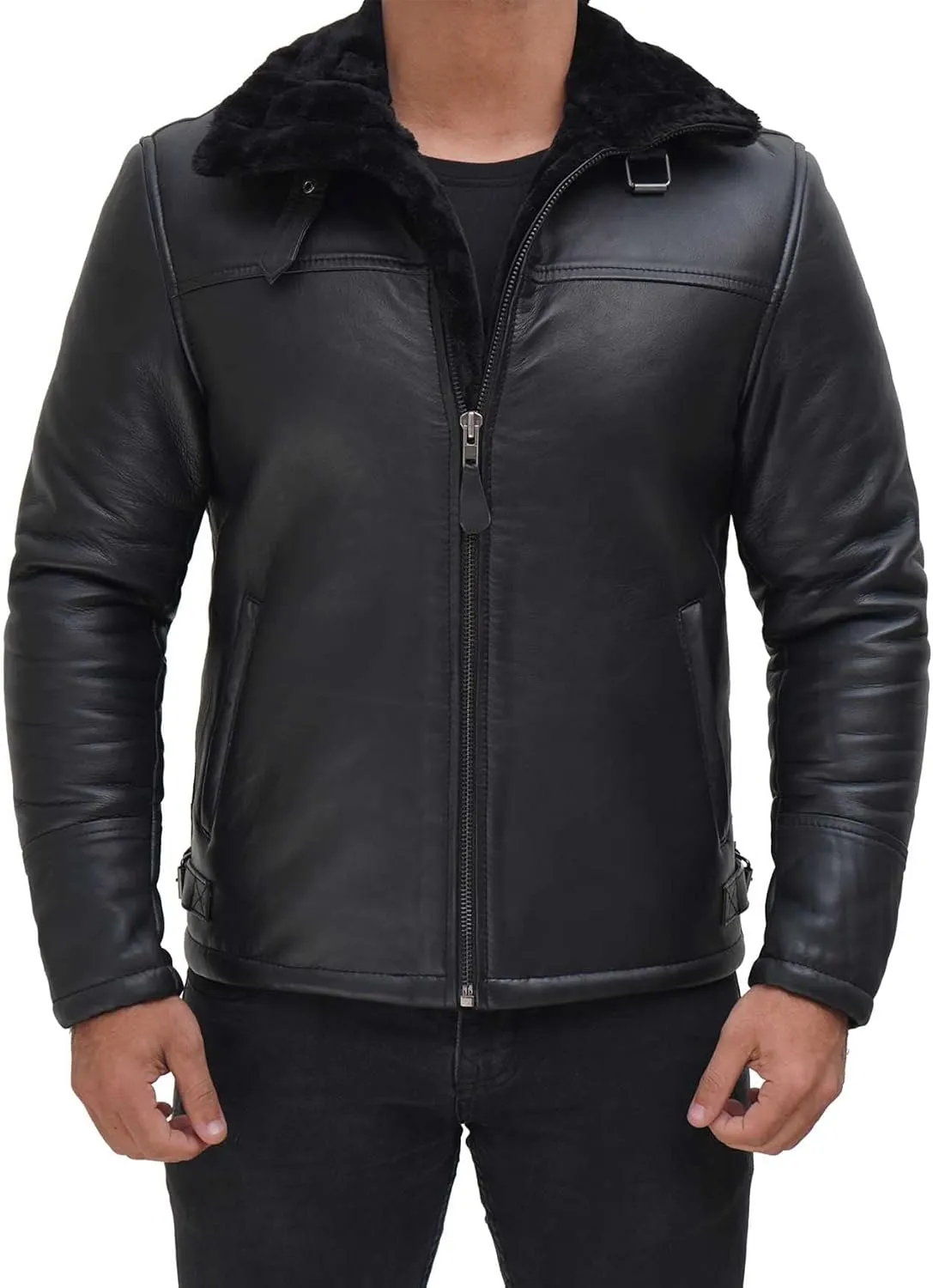 fjackets Real Lambskin Leather Jackets For Mens - Premium Men Leather Winter Coats