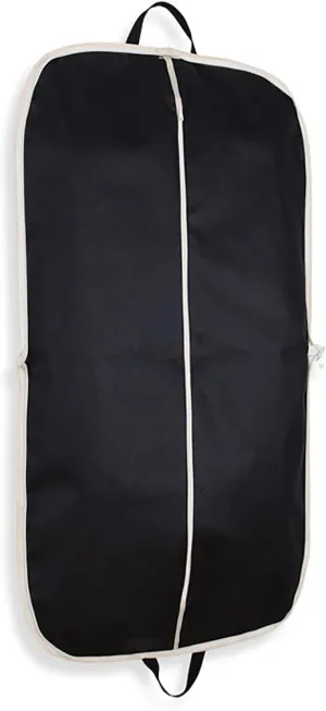 Foldable Black Garment Bag, Durable Non-Woven Garmet Bag, Hanging Suit Bags, for Clothes, Shirts, Coats