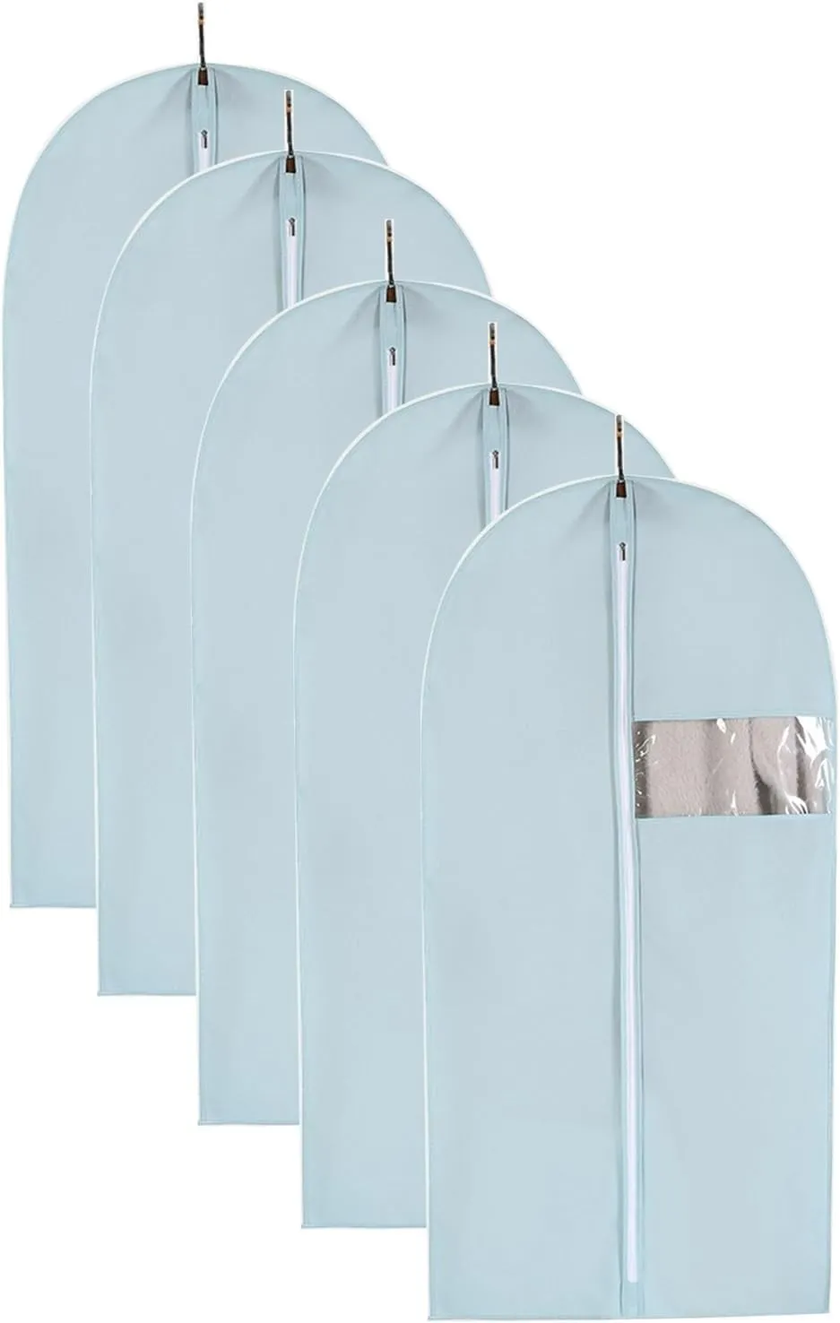 Garment Bag, Clothes Covers Protecting Dusts, Thick Non-woven Material with Transparent Window, Suitable for Suits, Coats, Jackets(Blue,60x100cm x39in)