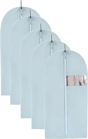 Garment Bag, Clothes Covers Protecting Dusts, Thick Non-woven Material with Transparent Window, Suitable for Suits, Coats, Jackets(Blue,60x100cm x39in)