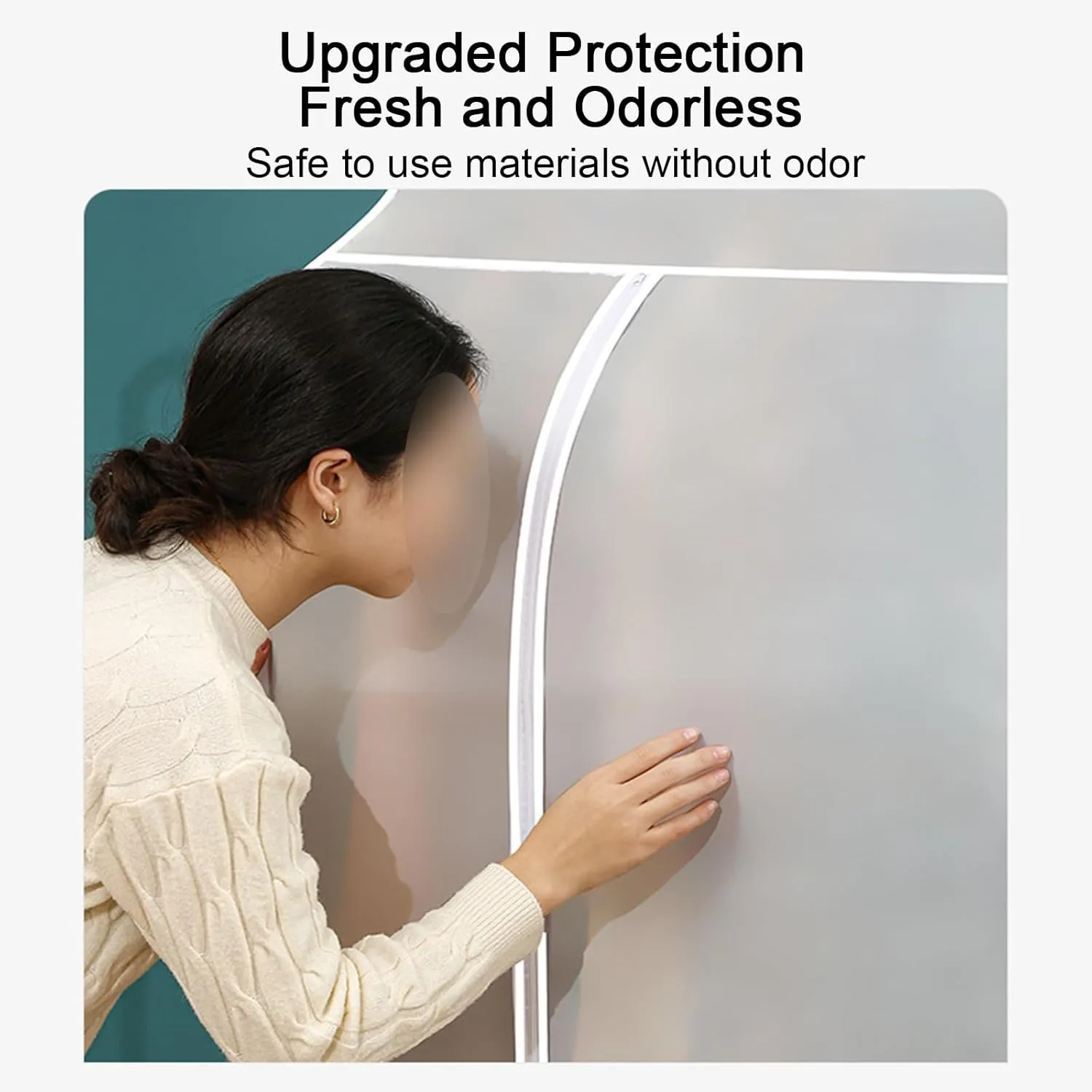 Garment BagClothes Cover for HangingTransparent Zippered Hanging Pocket for Suits, Coats, Sweaters, Shirts(60x50x120cm x20x47in)