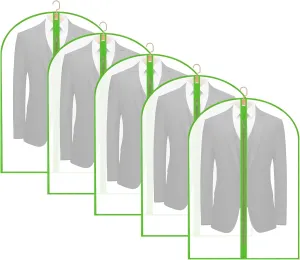 Garment Bags Cover for Hanging Clothes Gowns, 23.647.1,5 Pack Green