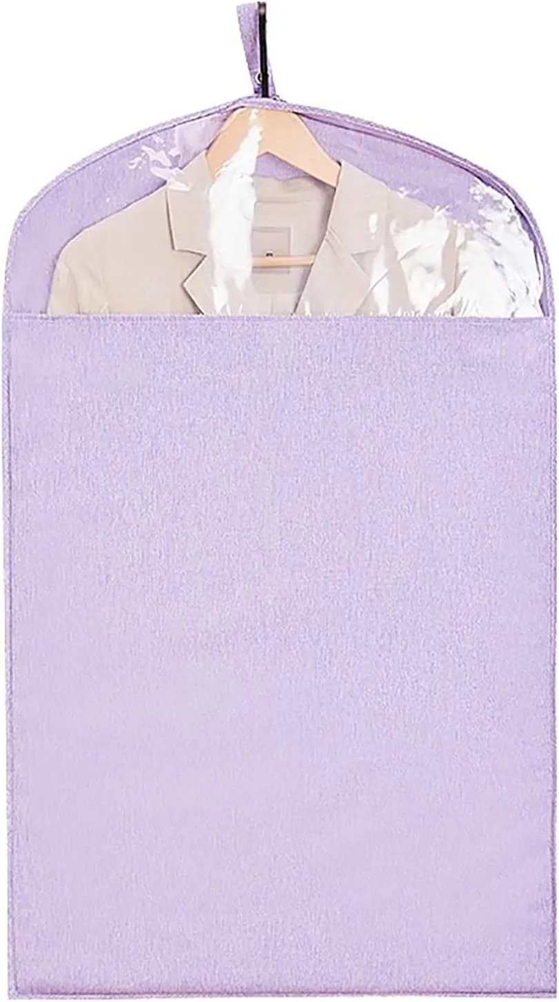Garment Bags for Hanging ClothesBreathable Oxford Fabric Hanging Clothes BagGarmet Bag with Clear Windowfor Suits, Coats(Purple,51.1in/130cm)