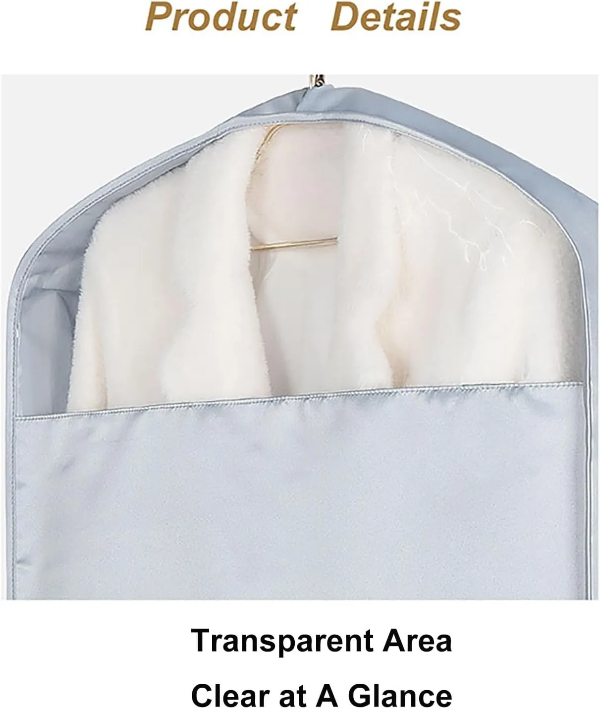 Garment Bags, Garment Covers with Clear Windows, Clothes Cover Storage for Dresses, Suit Satin-Like Cotton Three-Dimensional(Pink,23x31x4in/58x80x9cm)