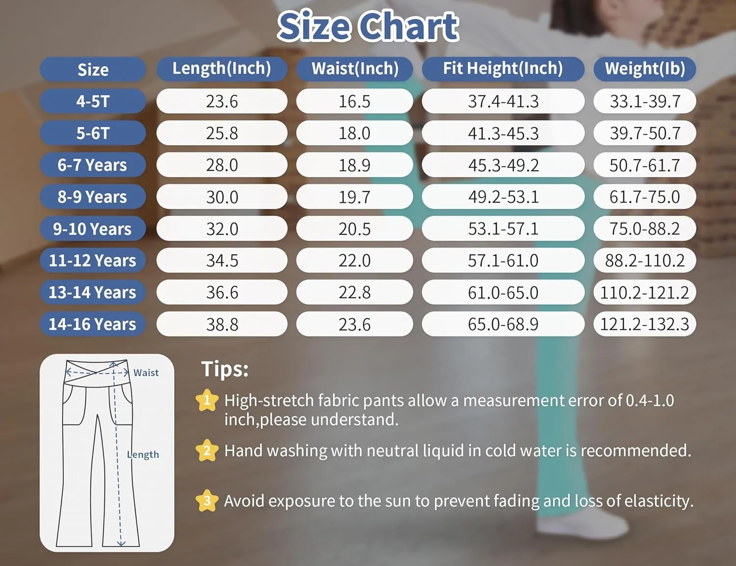 Girls' Leggings Cross Flare Pants with Pockets Black Soft Stretchy High Waisted Pants for Kids Child Yoga Dance