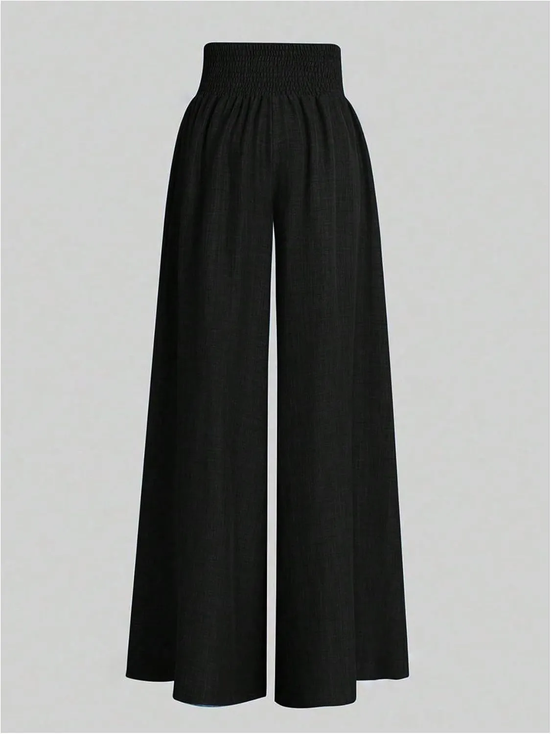 GORGLITTER Women's Metal Chain Decor Palazzo Wide Leg Pants High Waisted Pleated Loose Lounge Pants