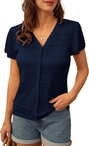 GRACE KARIN Womens Short Sleeve Cardigan 2025 Summer Crochet Cardigans for Women Lightweight Shrugs Sweaters Tops