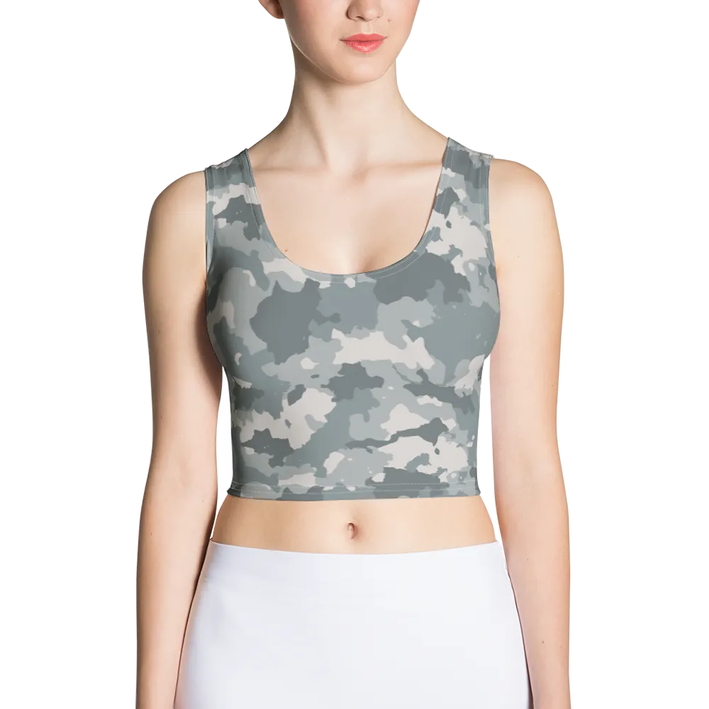 Grey Camo Crop Top
