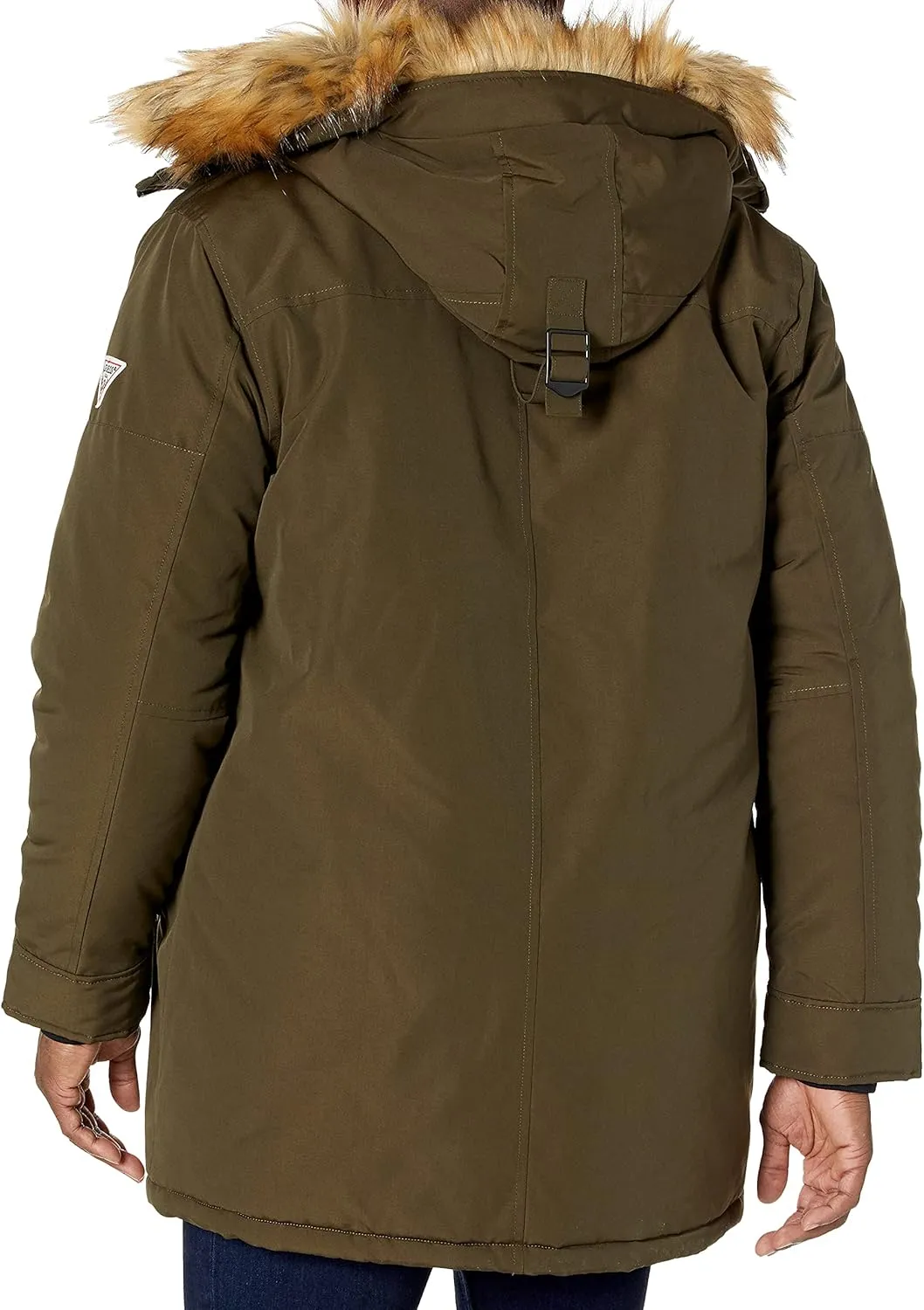 GUESS Men's Heavyweight Hooded Parka Jacket With Removable Faux Fur Trim