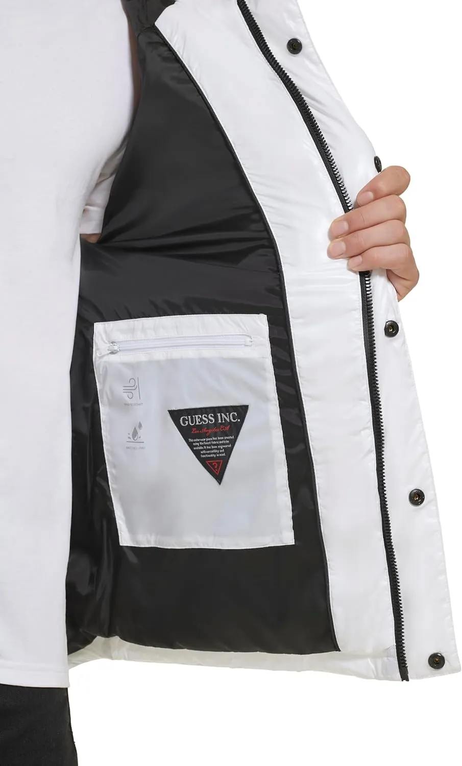 GUESS Men's Mid-Weight Puffer Jacket with Removable Hood