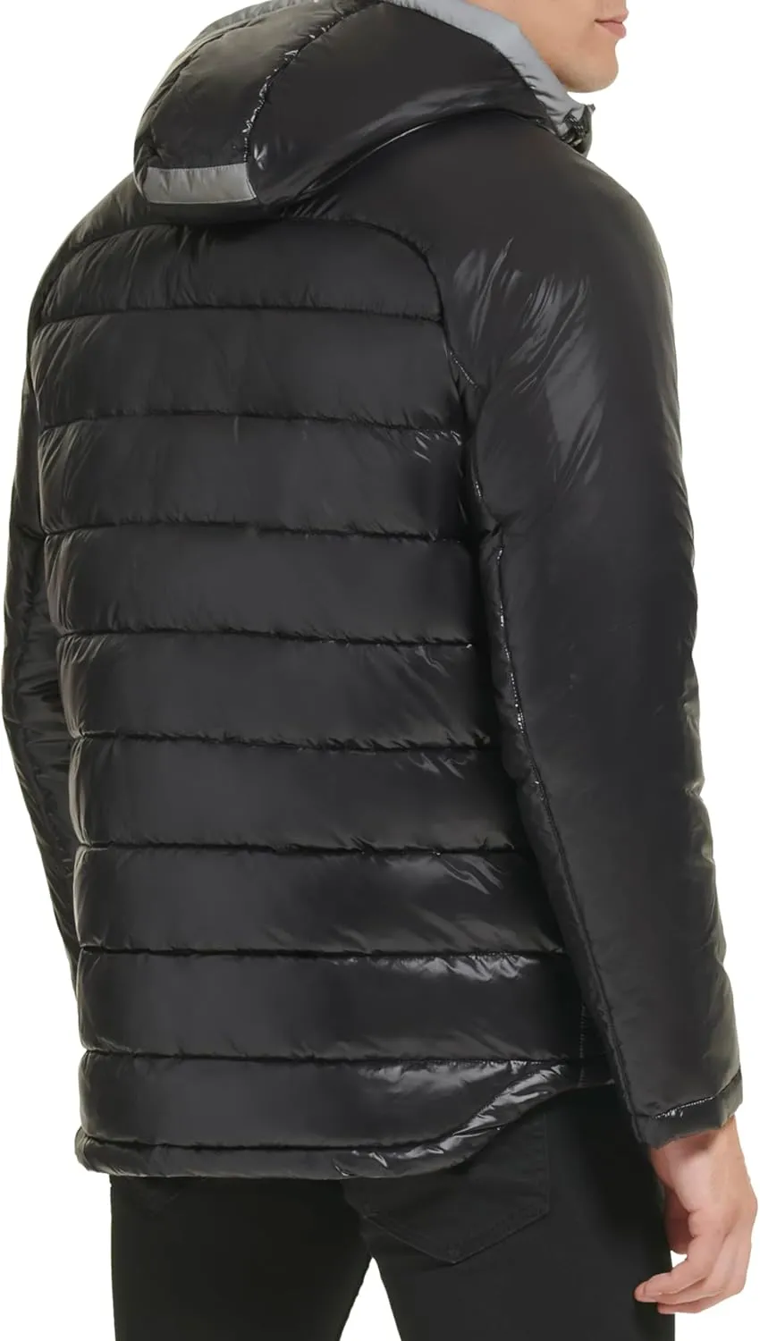GUESS Men's Mid-Weight Puffer Jacket with Removable Hood