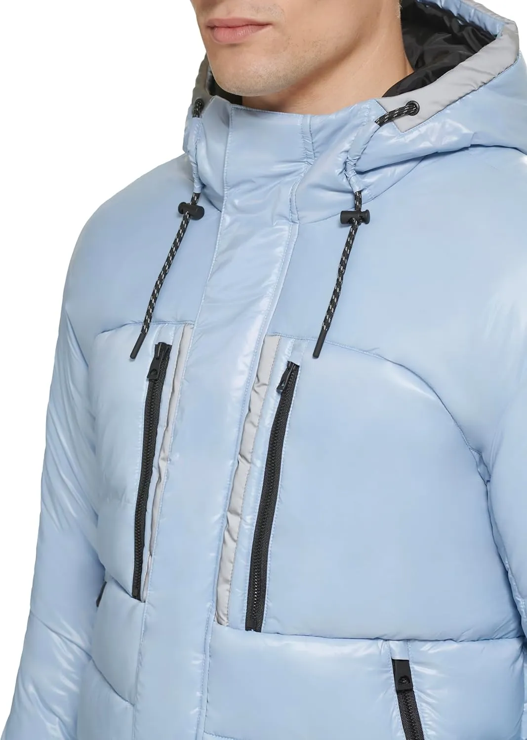 GUESS Men's Mid-Weight Puffer Jacket with Removable Hood