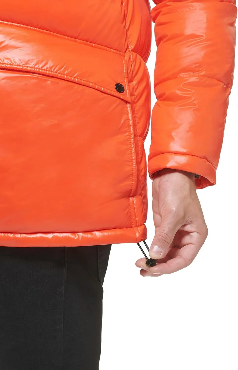 GUESS Men's Mid-Weight Puffer Jacket with Removable Hood