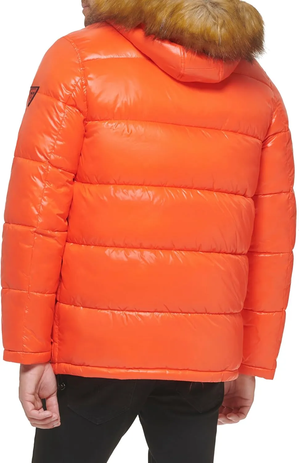 GUESS Men's Mid-Weight Puffer Jacket with Removable Hood