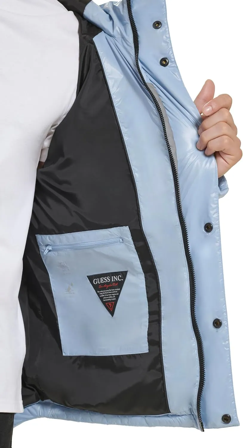 GUESS Men's Mid-Weight Puffer Jacket with Removable Hood