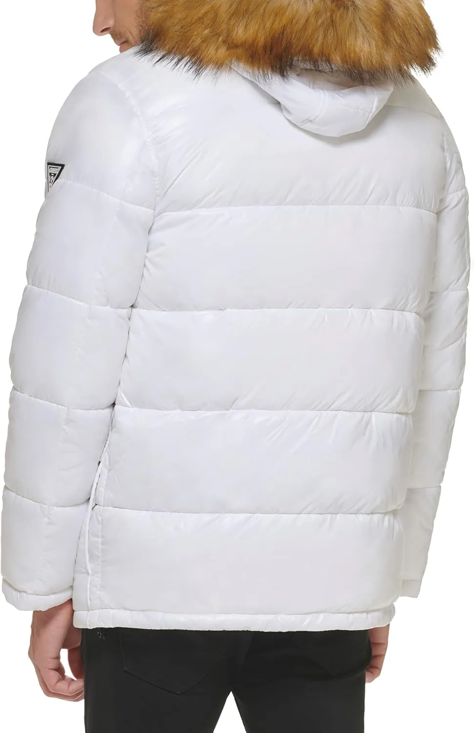 GUESS Men's Mid-Weight Puffer Jacket with Removable Hood