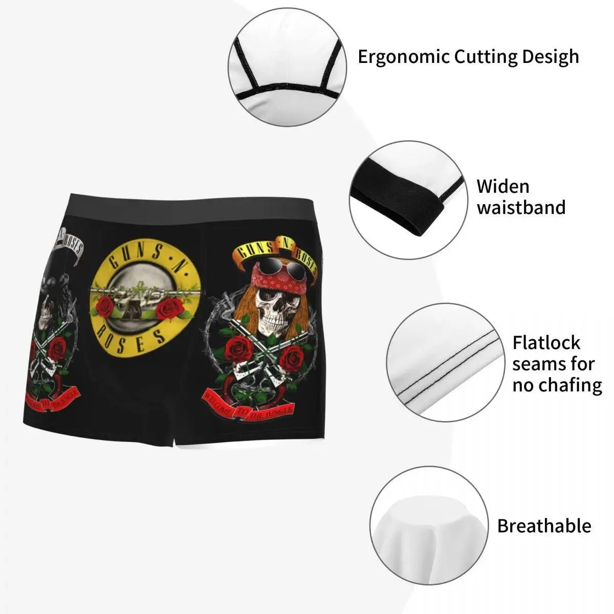 Guns N' Roses Slash Boxers for Men – Ultra Soft Rock Band Underwear, Boxer Briefs, Gifts for Fans