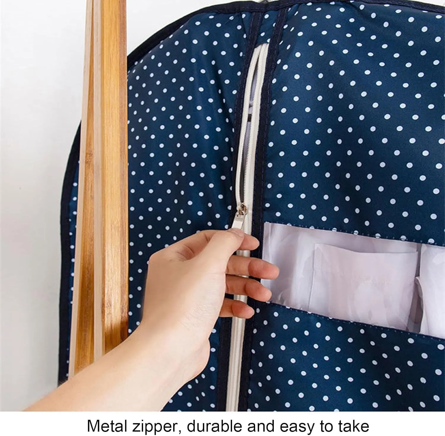 Hanging Garment Bag, Coat Covers for Closet, Polyester Fabric with Viewing Window, Suitable for Hanging Coats, Jackets, Shirts(Blue,60x100cm x39in)