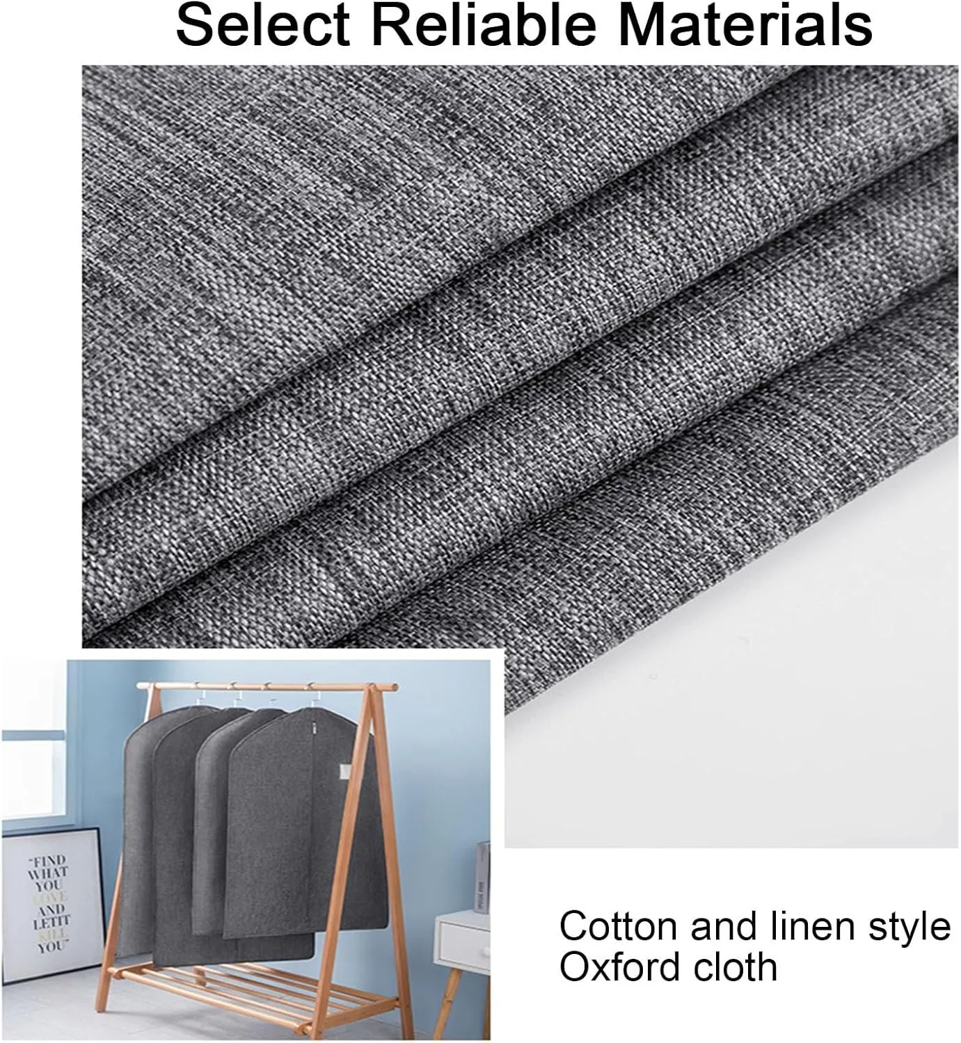 Hanging Garment Bag, Suit Bags, Oxford Cloth Material, All-round Protection, Suitable for Storing Coats, Suits, Down Jackets(Gray,58x90cm x35in)