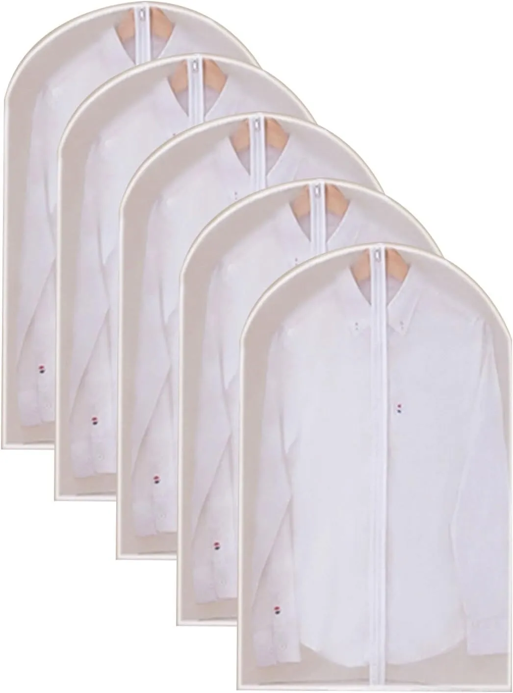 Hanging Garment Bags, Coat Covers for Closet, Translucent Design with Metal Zipper, Suitable for Hanging, Suits, Dresses, Coats(60x80cm x31in)