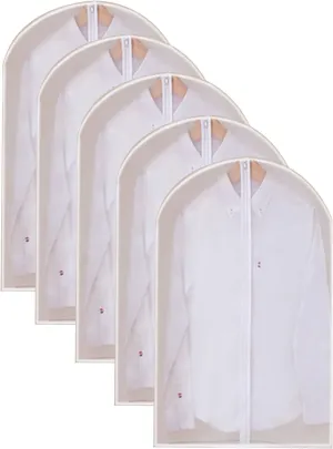 Hanging Garment Bags, Coat Covers for Closet, Translucent Design with Metal Zipper, Suitable for Hanging, Suits, Dresses, Coats(60x80cm x31in)