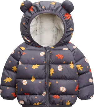 Happy Cherry Baby Boys Girls Winter Coats Hoods Light Puffer Down Jacket Outwear