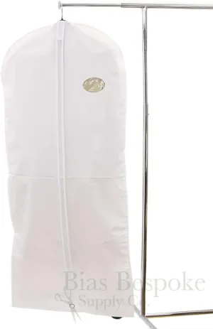 Heavy Gauge White Plastic Garment Bag, for Long Coats or Dresses