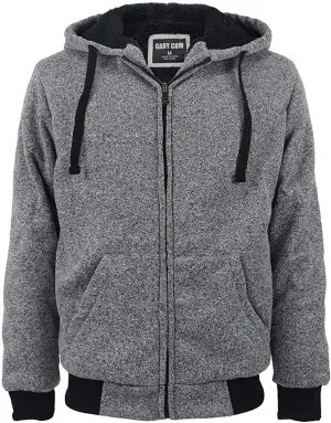 Heavyweight Hoodies for Men Jackets Comfy Sherpa Lined Zip Up Hoodie Coats with Pockets Outerwear