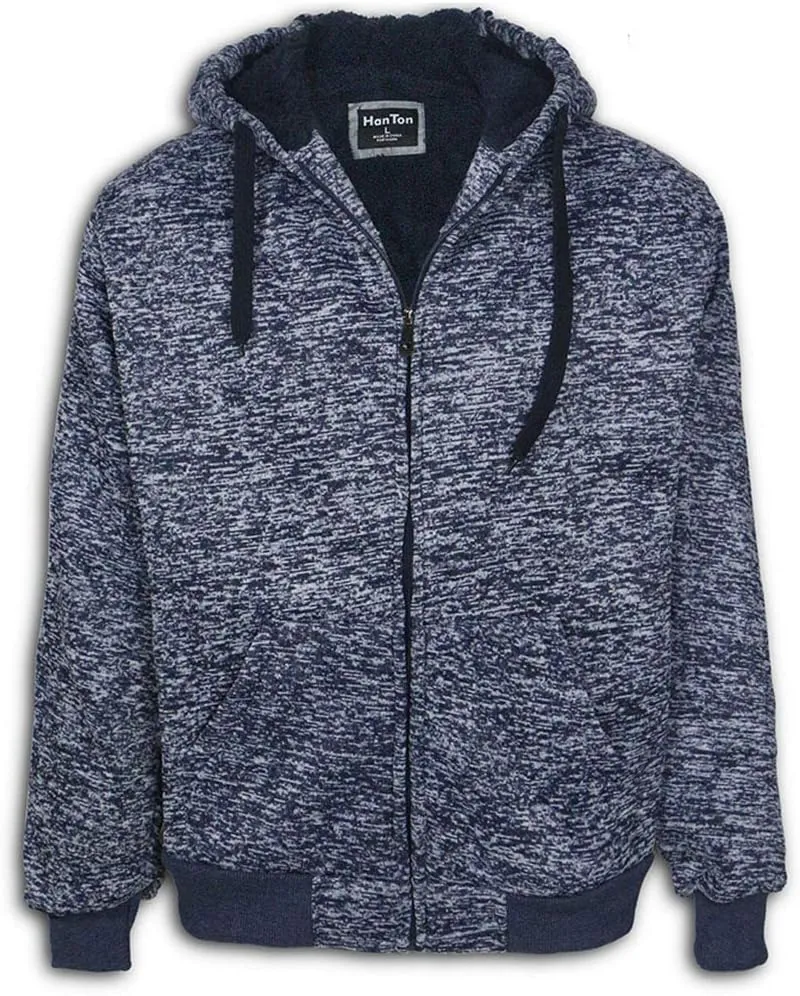 Heavyweight Hoodies for Men Jackets Comfy Sherpa Lined Zip Up Hoodie Coats with Pockets Outerwear