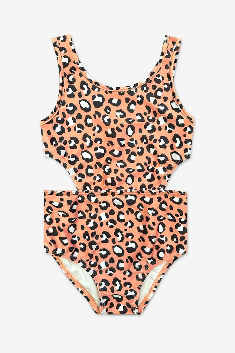 High Shine One Piece Cutout Swimsuit