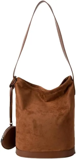 Hobo Bags for Women Suede Tote Bag Black Shoulder Bag Slouchy Bag Vintage Purse Bucket Bag Brown Suede Purse Work Bag