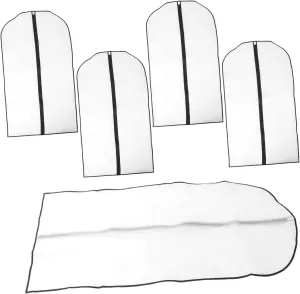 Housoutil Garment Storage Accessory 5pcs Suit Bags Peva Clothing Dust Bags for Closet