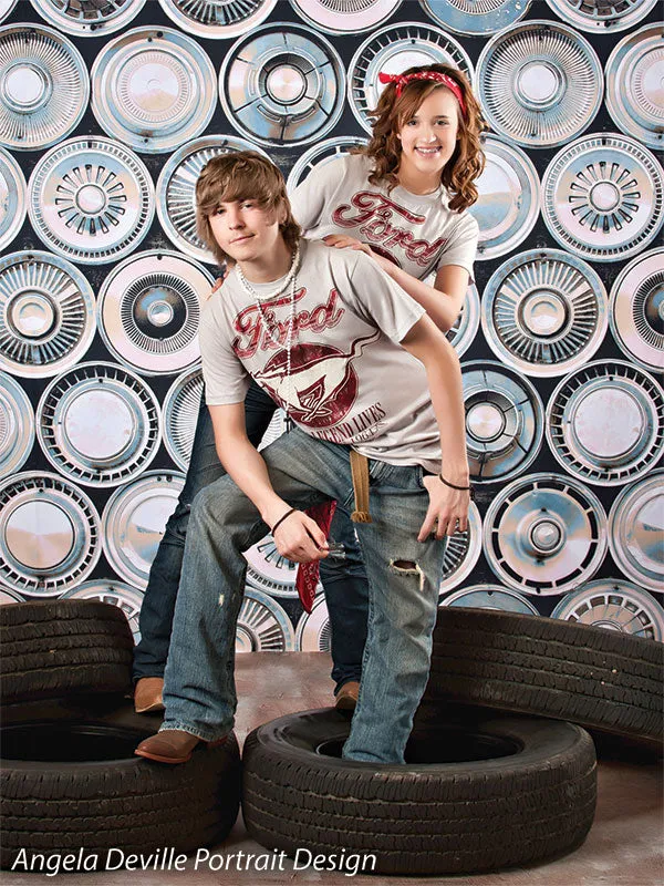 Hubcap Wall Printed Photography Backdrop