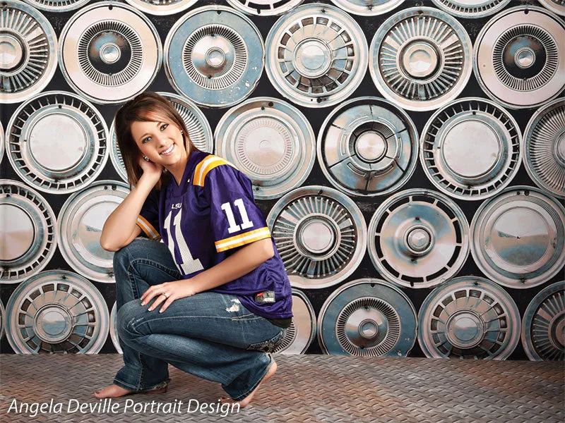 Hubcap Wall Printed Photography Backdrop