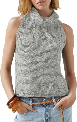 Imily Bela Womens Turtleneck Sweater Vest Sleeveless Loose Pullover Sweaters Knit Fashion Tank Tops
