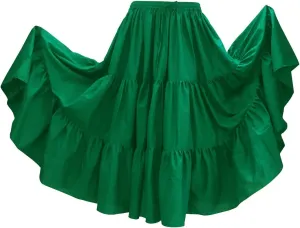 Indian Trendy 36" Long Women's Soft Cotton 10 Yard 3 Tiered Gypsy Belly Dance Skirt Swing Halloween
