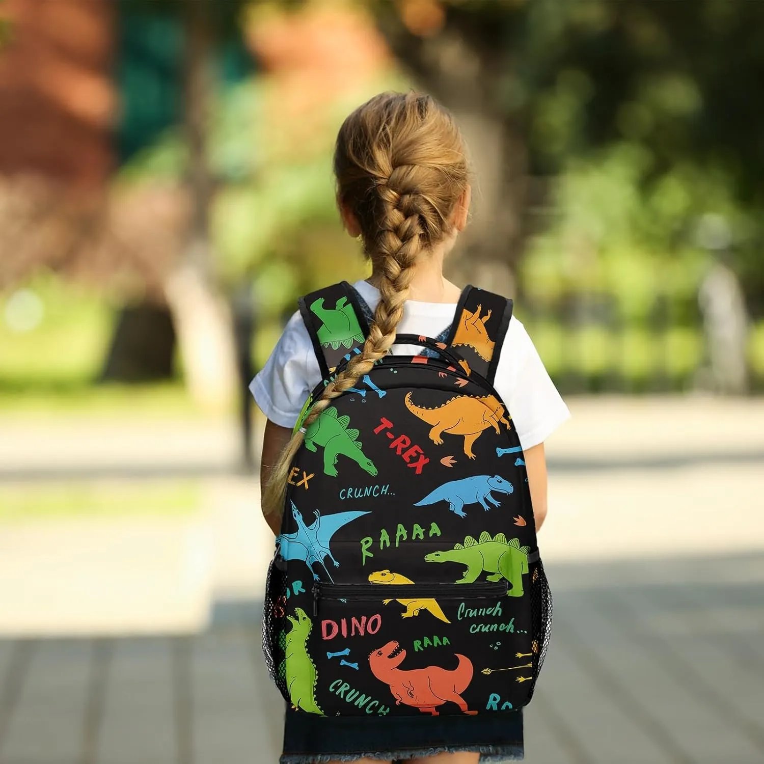 Kids Backpack for Teens Girls Boys, Dino Cute Funny Dinosaur Cool Cartoon Water Resistant Child Bookbag School Bag with Adjustable Padded Straps