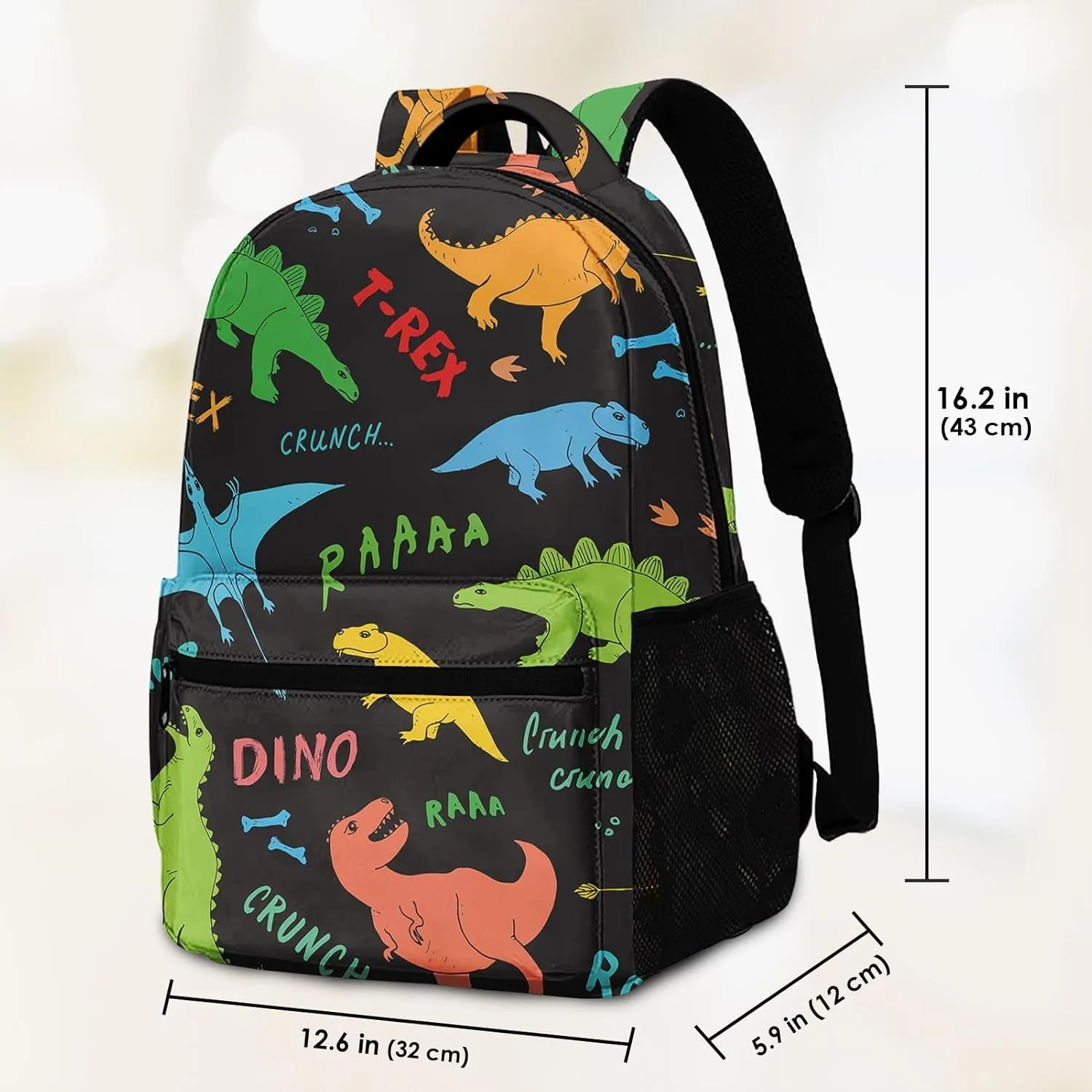 Kids Backpack for Teens Girls Boys, Dino Cute Funny Dinosaur Cool Cartoon Water Resistant Child Bookbag School Bag with Adjustable Padded Straps