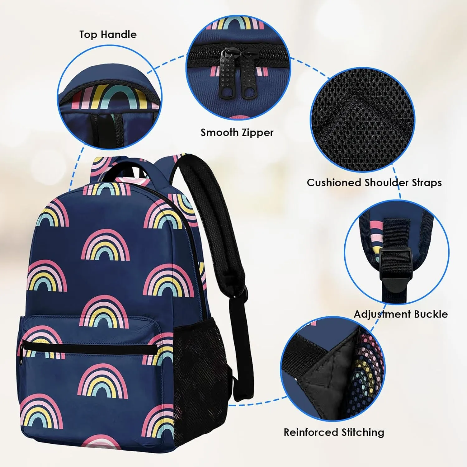 Kids Backpack Rainbow Unicorn Backpack for Girls Boys 4-6, Lightweight and Water Resistant kindergarten Bag Toddler Bookbag with Chest Strap