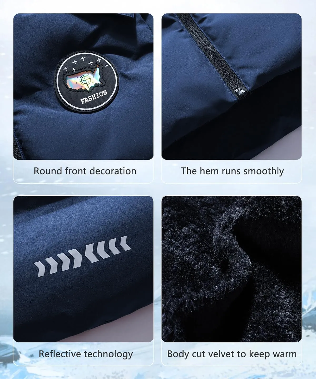 Kids Boy's Winter Coat Fleece Lined Waterproof Jacket Puffy Cotton Coat Thick Hooded Down Outdoor Coats