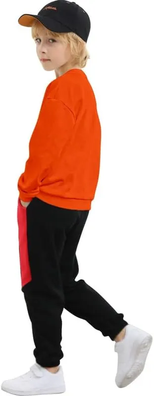 Kids Fleece Sweatshirts Soft Cotton Warm Crewneck Shirt Long Sleeve Pullover Sweatshirts for Boys or Girls