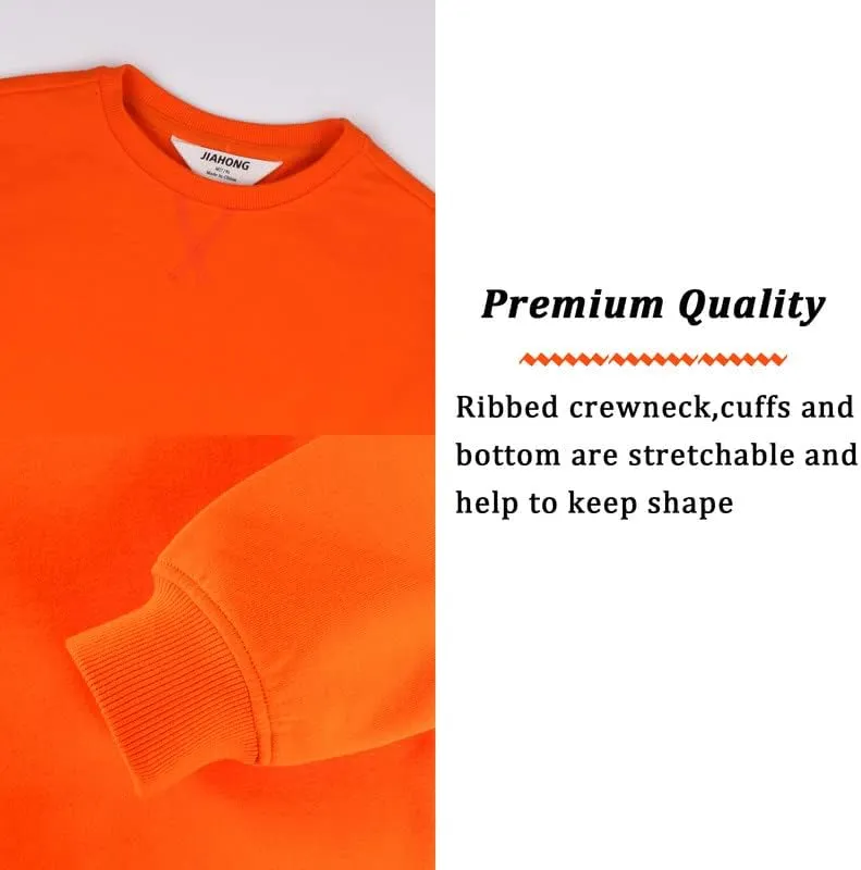 Kids Fleece Sweatshirts Soft Cotton Warm Crewneck Shirt Long Sleeve Pullover Sweatshirts for Boys or Girls