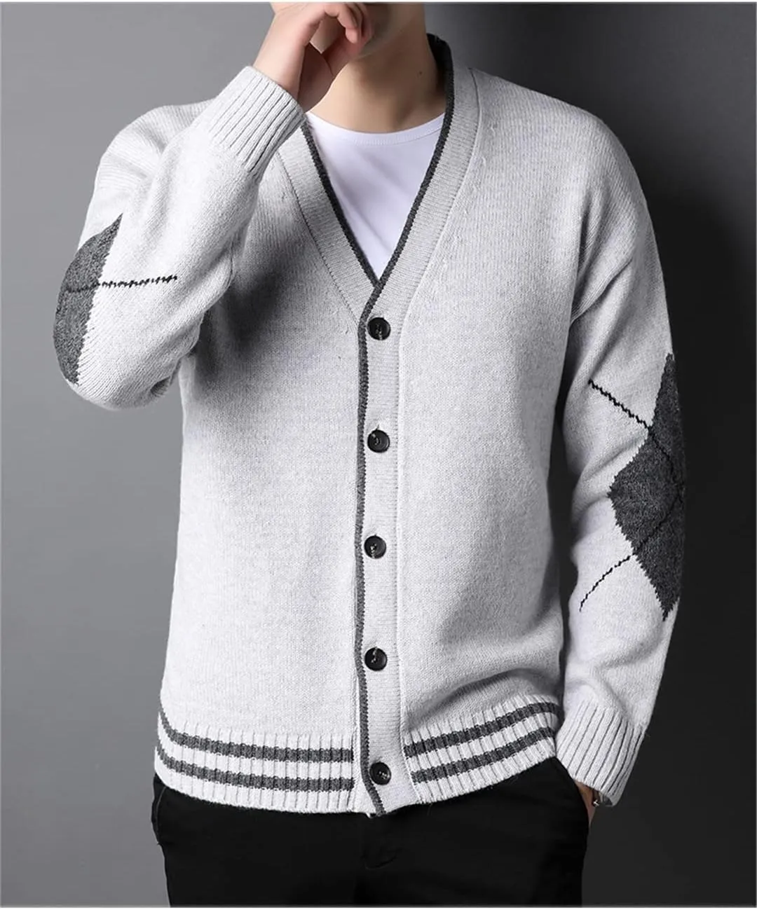 Knit Fashion Cardigan Men Sweater Korean Casual Long Loose Fit Coats Japanese Jacket Men Clothes