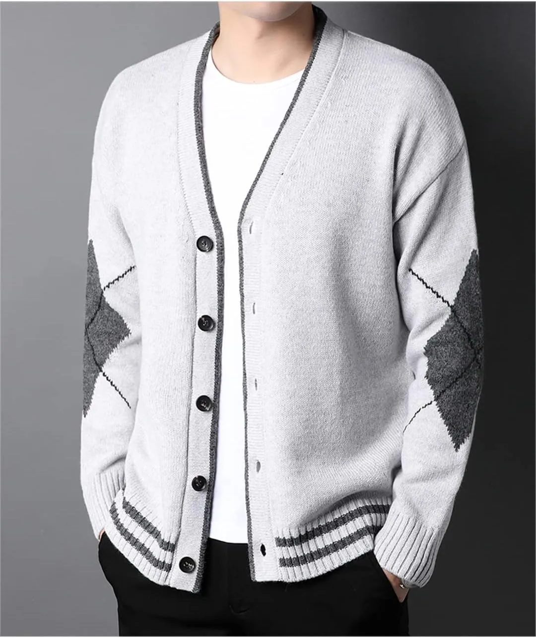 Knit Fashion Cardigan Men Sweater Korean Casual Long Loose Fit Coats Japanese Jacket Men Clothes