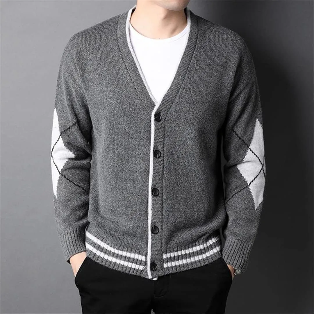 Knit Fashion Cardigan Men Sweater Korean Casual Long Loose Fit Coats Japanese Jacket Men Clothes