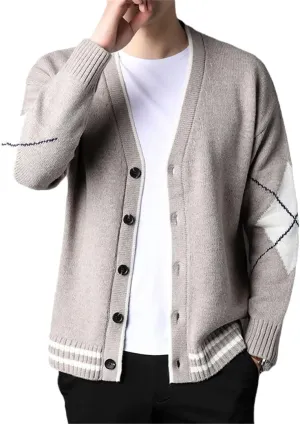 Knit Fashion Cardigan Men Sweater Korean Casual Long Loose Fit Coats Japanese Jacket Men Clothes