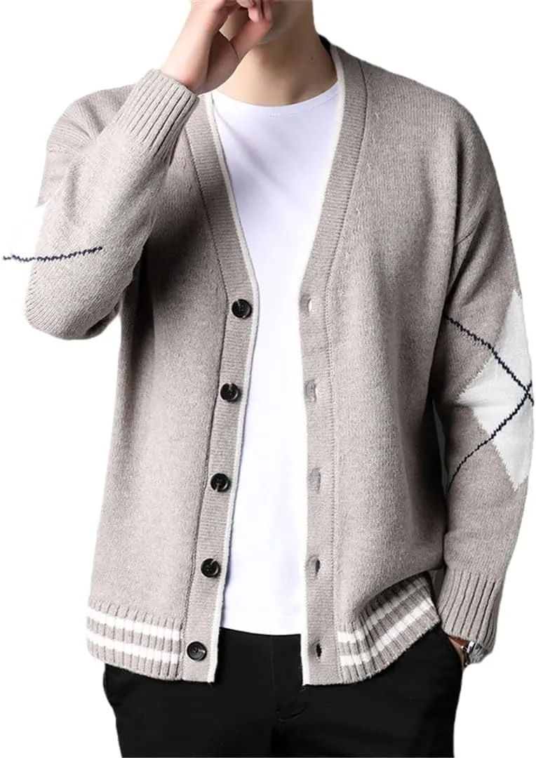 Knit Fashion Cardigan Men Sweater Korean Casual Long Loose Fit Coats Japanese Jacket Men Clothes