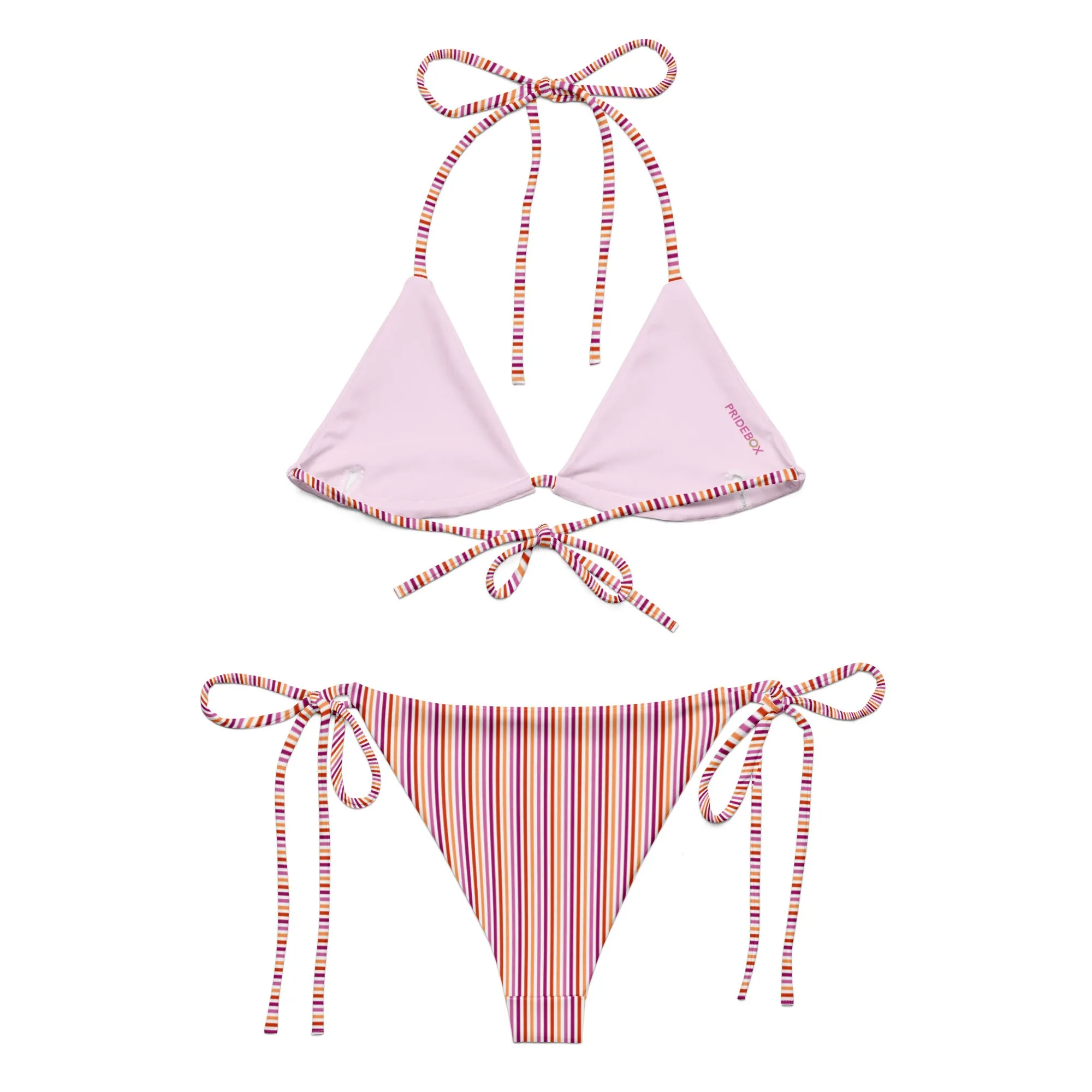 Lesbian Striped String Bikini Top
